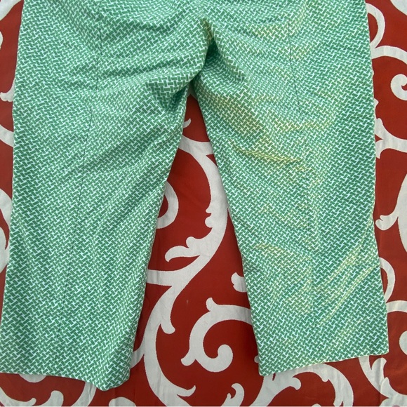 Talbots Heritage Pants size 4 27 petite Green and White design pants casual - Picture 10 of 12
